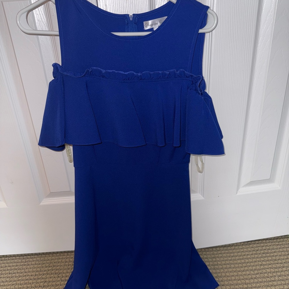 Elegant Blue Ruffle Dress